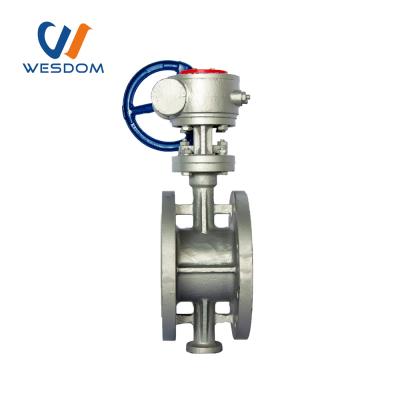 China General Worm Gear Hard Seal Stainless Steel DOUBLE FLANGED BUTTERFLY VALVE for sale