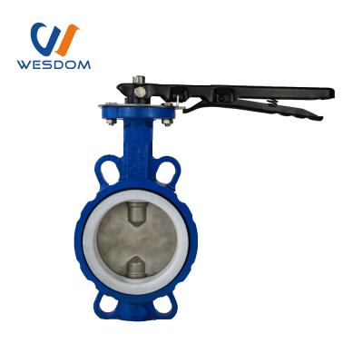 China General Type Butterfly Valve Rubber Lined Leak 15OLB Wafer Zero Pressure for sale