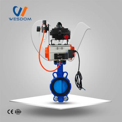 China JIS 10k Automatic Shutoff High Temperature Pneumatic Butterfly Valve Factory Wafe Type Butterfly Valve for sale