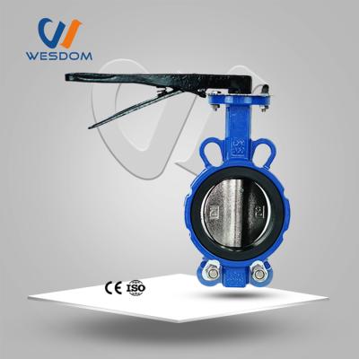 China Ductile Line Type Wafe Butterfly Valve Manual Iron Center Wafe Price for sale