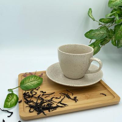 China Sustainable London Cereal Smoothie Coffee Teapot European Ceramic Cup And Saucer Set For Drinkware With Stand for sale