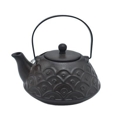 China Viable wholesale teapot for drinking ceramic teapot for coffee pot with iron handle for sale