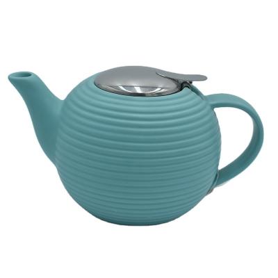 China Viable modern ball form porcelain ceramic teapot ceramic teapot tea set for sale