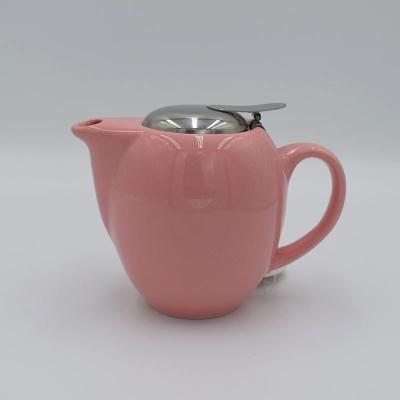 China Viable European Style Ceramic Rose Luster Tea Sets Style Occasional Teapot for Teahouse with Ceramic Infuser Teapot for sale