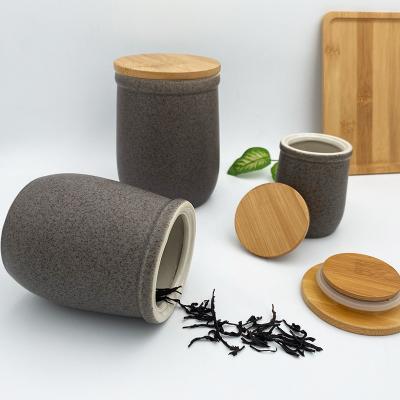 China Customized Viable Airtight Design Tea Canister Canister Jars Spice Ceramic Storage Bottles And Jars For Kitchen for sale