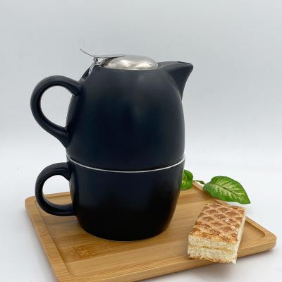 China WITH LID wholesale modern ceramic travel tea set porcelain reusable portable teapot with cup for one set for sale