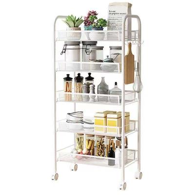 China Home Multifunctional Serving Shelf Stored Trolley Cart Storage Rack for sale