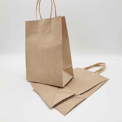 China Qingdao Recyclable Wholesales Recycled Recyclable Brown Rope Handle Bags Fast Food Take Away Kraft Paper Bag for sale