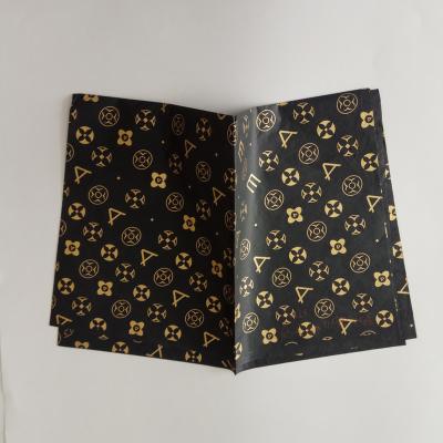 China New Style Gold Logo Black Color Gift Wrapping Moisture Proof Tissue Paper for sale