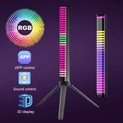 China Car Modern Sound Light Ambient Atmosphere Colored LED Night Music RGB Rhythm Pickup Display 3D Tube Lamp APP Control Colorful Tube Lamp for sale