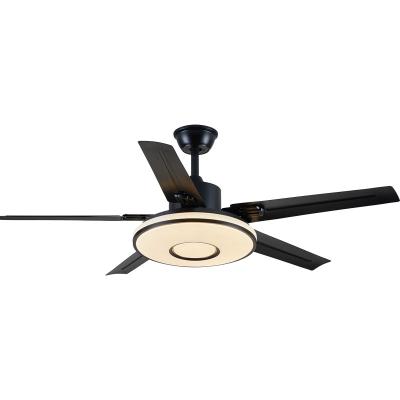 China Modern Nordic Minimalist Style Black Dc 45 Inch Iron 5-Blades Remote Control Ceiling Fan With Light Ceiling Lamp Fan for sale