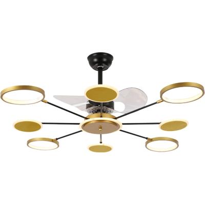 China 110CM Modern Luxury Modern Design Fan Light Low Noise Remote Control Copper Ceiling Fan With Turn On Fan Light for sale