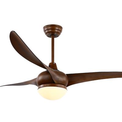 China Modern Simple Modern Popular 52 Inch ABS LED Blades Indoor Energy Saving Ceiling Fan With Light Gloss Brown for sale