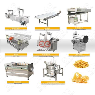 China Fully Automatic Frozen Snacks Factory Gelgoog French Fries Production Line For Sale for sale