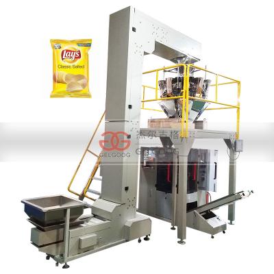 China Small Scale Food French Fries Nitrogen Automatic Packaging Potato Chips Packing Machine Price for sale