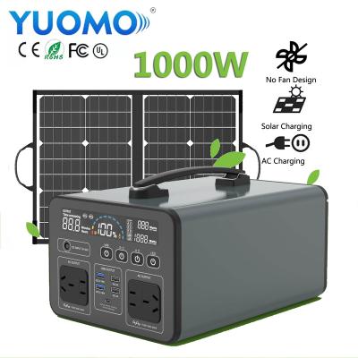 China 2000W Power Outdoor Portable Home Solar Power 1000W Generator Set/Factory Price Solar Energy Storage Power Station for sale