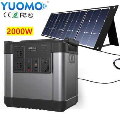 China Home Portable Solar Generator 2000W 2KW Mini Uninterruptible Power Supply Outdoor/Power Station Solar Energy Systems Power Banks for sale