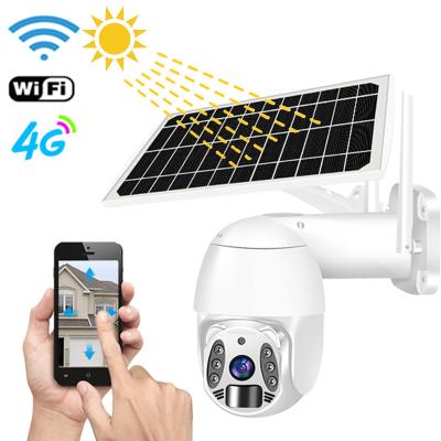 China Built-in Siren Light Surveillance Powered 4g Outdoor WiFi Solar Camera With Sim Card System Wireless/Security CCTV Solar Network Camera for sale