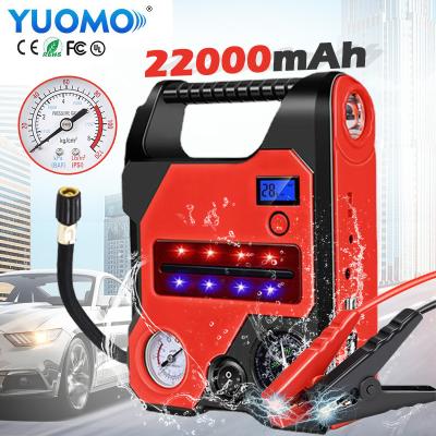 China Passenger car car jump starter with multi-function 22000mAh air compress power station/portable 12V lithium battery car jump starter for sale