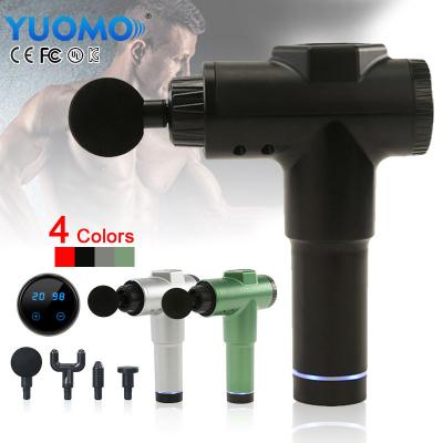 China YUOMO Dropshipping Body Touch Screen Electric Vibration Massage Gun Percussion Deep Gun/Portable Wireless Sports Muscle Gun for sale