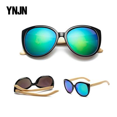 China Stylish fashion sunglasses 2021 new custom carve logo hand polished uv400 polarized bamboo eye sunglasses for sale