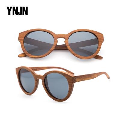 China Wholesale Customized Fashion Sunglasses CE Fast Delivery Round Custom Logo Bamboo Wooden Glasses for sale