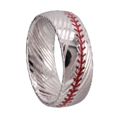 China Chengjewelers.Co. Casual/Sporting, Ltd, Fashion Jewelry Damascus Mens Softball Engagement Rings With High Polished for sale