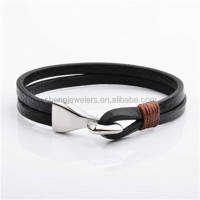 China Stainless Steel Fashion Hook Wholesale Cheap Leather Bracelets Cute Cheap Jewelry for sale