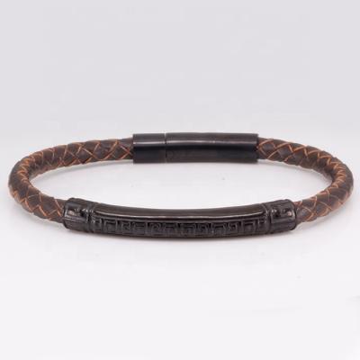 China Chengjewelers Wholesale Casual / Sporty Italian Men's Leather Bracelets With Brown Color for sale