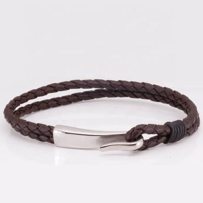 China Chengjewelers Casual / Sporty High Quality Leather Jewelry Thin Cuff Bracelets For Men for sale