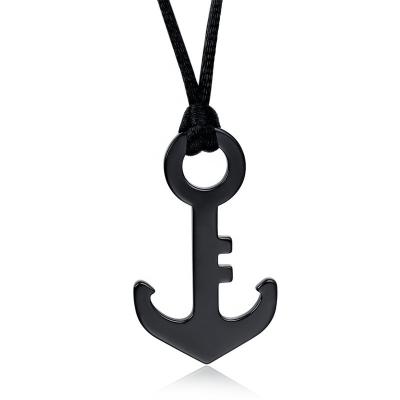 China Black Plated Hook Jewelry Fashion Tungsten Hook Anchor Pendant For Men for sale