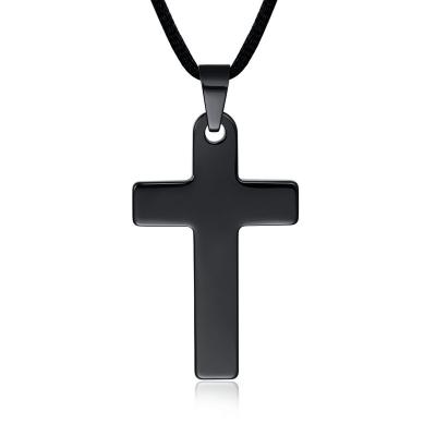 China Europe and America fashion black plated tungsten bling cross pendant for sale