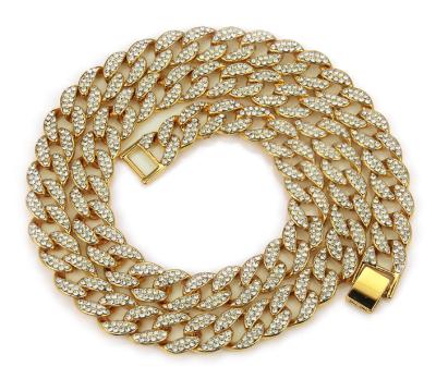 China Hiphop Hiphop Chains Type Diamond Necklaces Gold Cuban Links Necklaces for sale