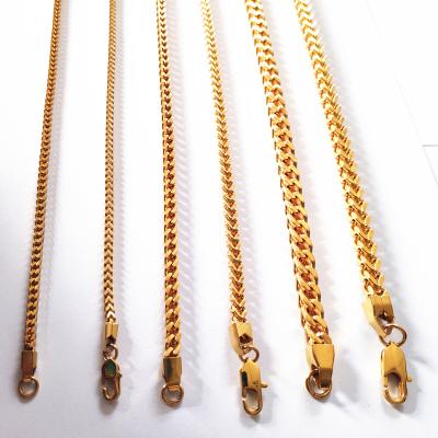 China Wholesale Fashionable Franco Stainless Steel 14k Gold Chain Necklace Gold for sale