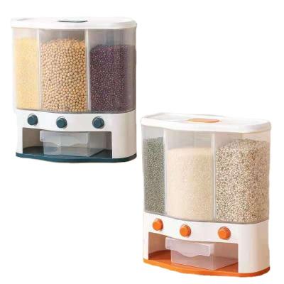 China Hot Selling Freshness Preservation Kitchen Drawer Storage Box With DIS Rice Dispenser Plastic Storage Box for sale