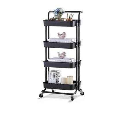 China Sustainable 4 Tier Cart Storage Cart For Mobile Kitchen HomeStorage Food Organizer for sale