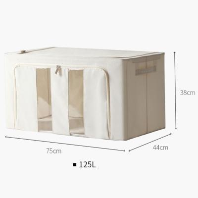 China Store clothes and quilts white storage boxes large, with lids fabric iron sight storage box, foldable fabric storage box for sale