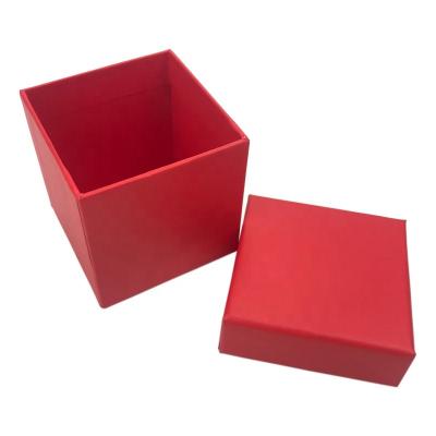 China Luxury Packaging Hard Cardboard Separate Lid Red Storage Gift Box With Foam Insert for sale