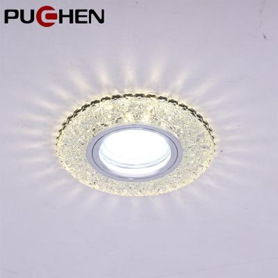 China Puchen Modern Crystal LED Recessed Modern Industrial Downlight Fitting Housing Ceiling Light MR16 GU10 GU5.6 Round Downlight Fixtures for sale