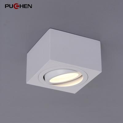 China PUCHEN Industrial Adjustable Aluminum Downlight GU10 Ring Surface Spotlight Square Lighting Tube 80*50 Outdoor Mounted Movable Fixture for sale