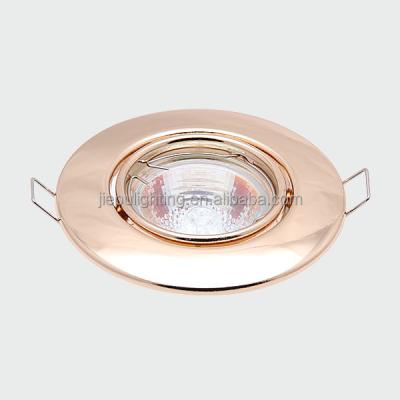 China Iron color rose gold round shape with radian recessed spotlight using MR 16 lamp cup and GU 5.3 lamp holder for sale