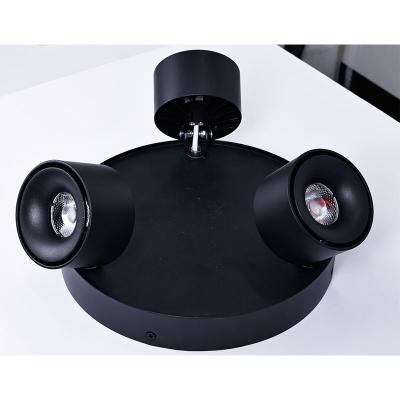 China New Modern Indoor Ceiling Projector Hotel Housing Aluminum 3 Head Direction Outdoor Mounted COB Led Projector for sale