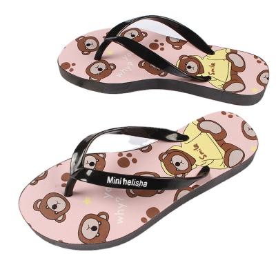 China Wholesale Summer Cushioning Printed Flip Flops Beach Fashion PVC Slippers Ladies Super Soft for sale