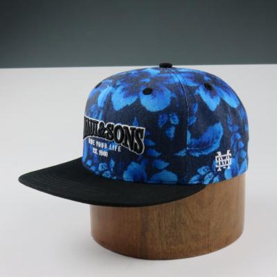 China Custom Cotton Underbrim Embroidery 3D Printing Snapback Hat JOINT Head Blue Snapback Cap For Sale for sale