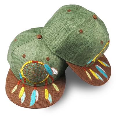 China COMMON Custom High Quality Cotton Canvas 6 Panel Flat Brim Embroidered Fitted Hat for sale