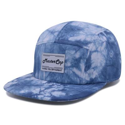 China New COMMON Custom Adult Bowler Hat Camper Hat Woven Label Logo 5 Panel Tie Dye Adjustable Hat for sale