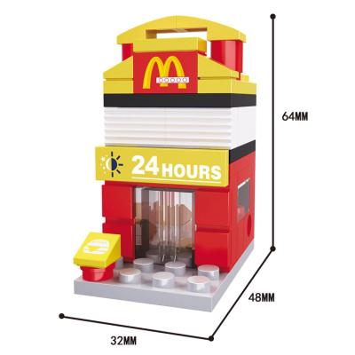 China Construction Toy HSANHE Customized Design 54pcs Hot Small Burger House Nano Block Toy For Preschoolers for sale