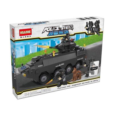 China Construction Toy HSANHE Plastic Toy Military Vehicles Building Bricks For Sale for sale