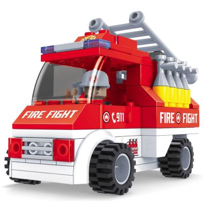 China Hot Construction Toy Small Fire Truck Plastic Building Toys Building Bricks For Christmas 2019 for sale