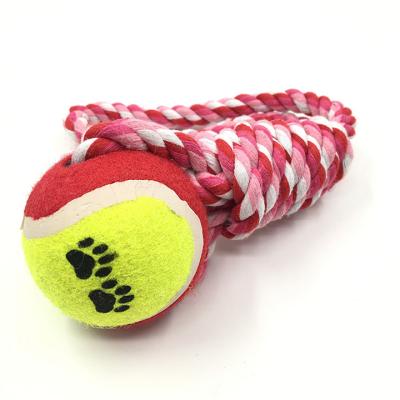 China Best Interactiv Cotton Sustainable Dog Rope Classic Floating Tennis Ball Custom Strong Jumping Pet Toy for sale